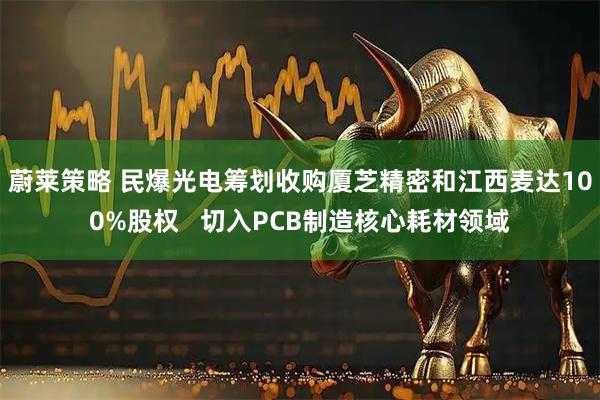 蔚莱策略 民爆光电筹划收购厦芝精密和江西麦达100%股权   切入PCB制造核心耗材领域